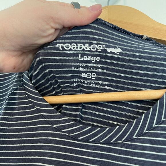 Toad & Co Windmere Striped Long Sleeve Dress Size Large - Picture 2 of 8